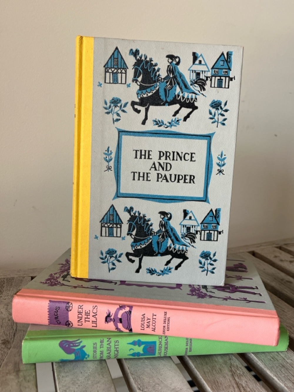 Vintage The Prince and the Pauper Mark Twain Junior Deluxe Edition Yellow Book